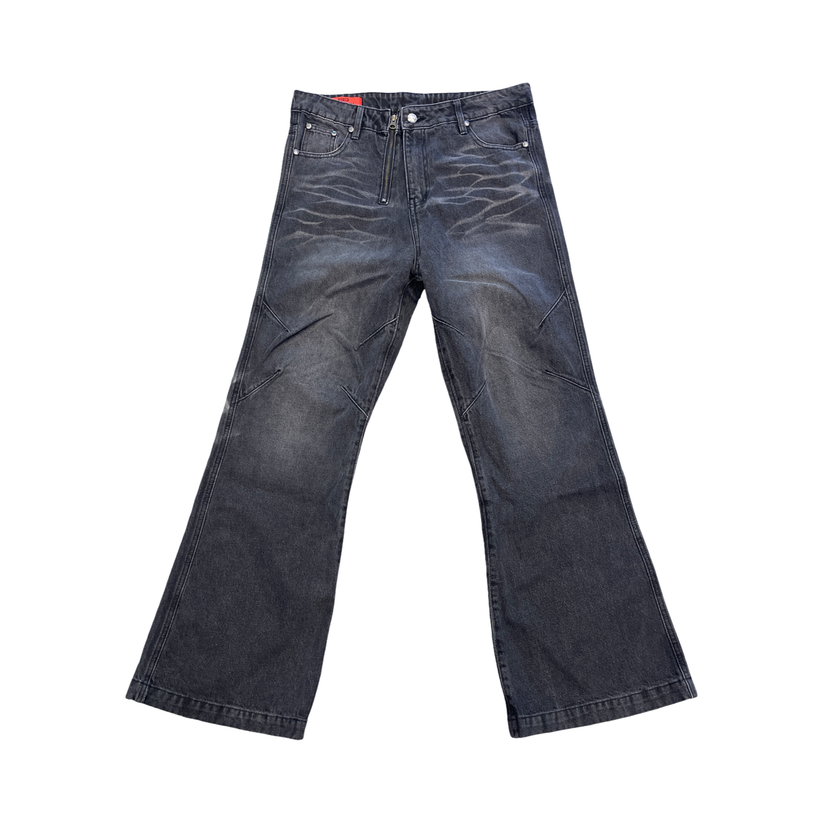 Bacykism FVR ADDICT FLARED WASHED PANTS (BLACK)
