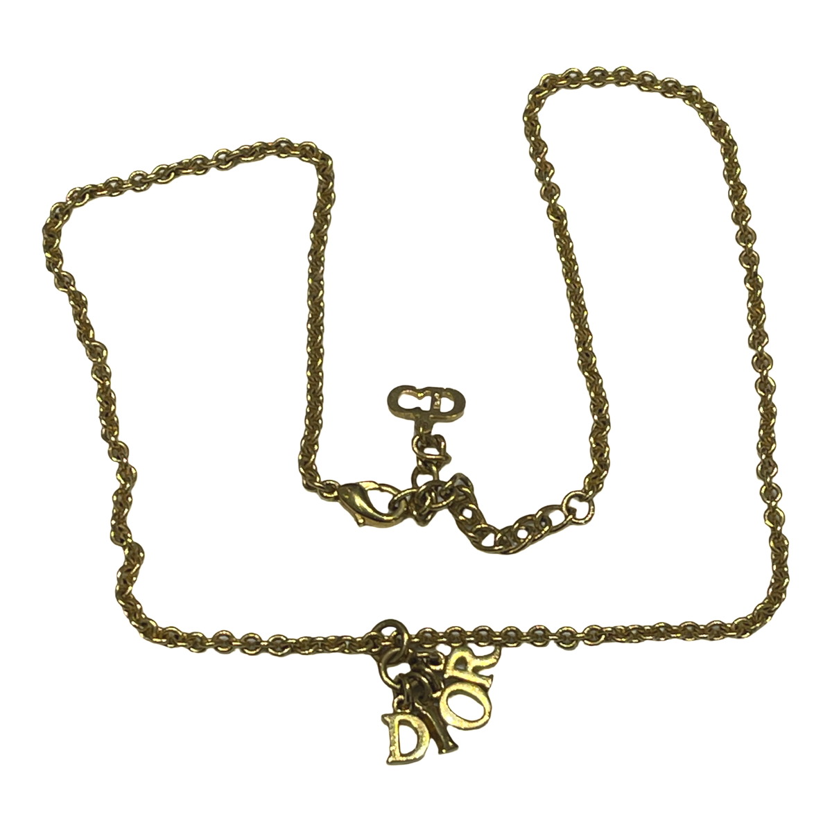 Dior Gold Spellout Necklace