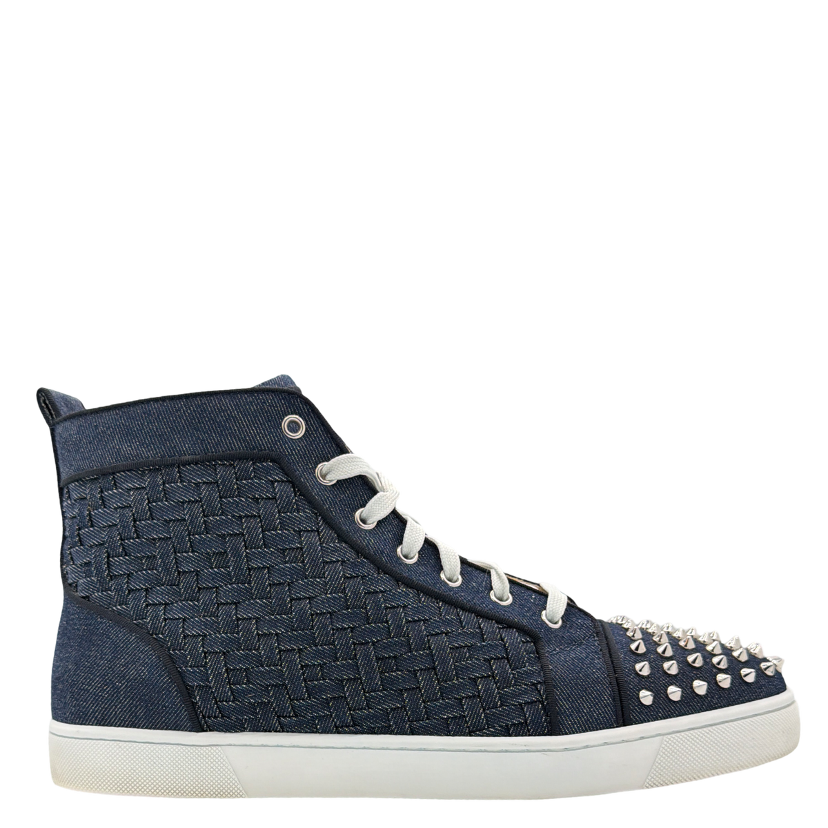 Christian Louboutin Denim Fabric Lou Degra Spiked High