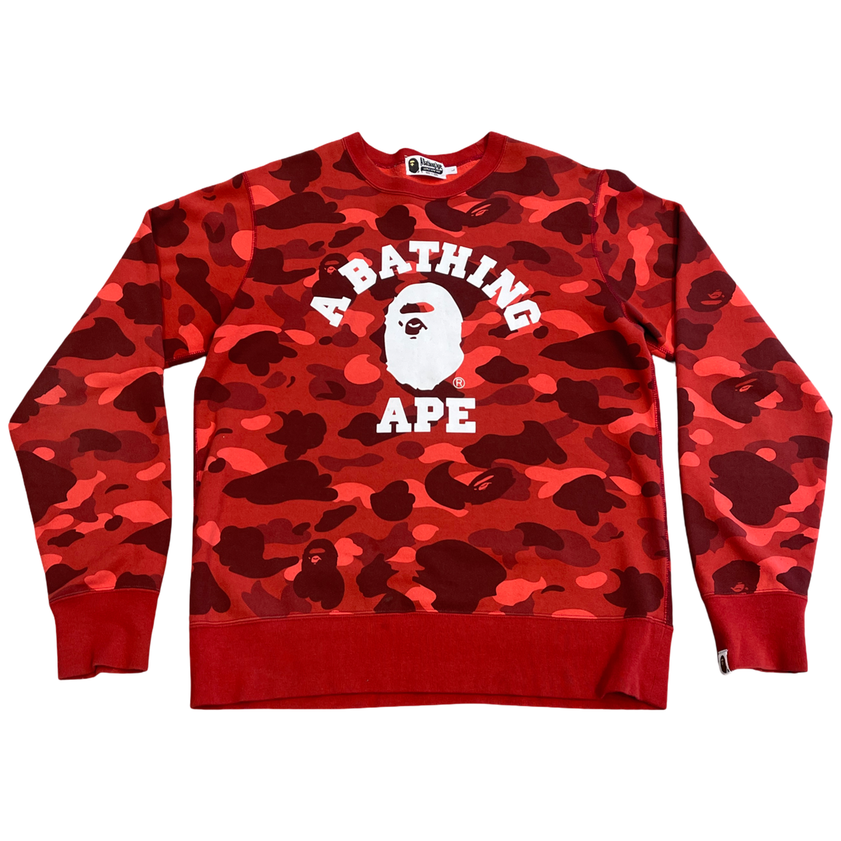 BAPE Color Camo College Crewneck Red