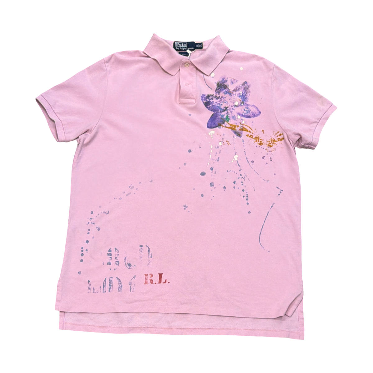 Polo Ralph Lauren Pink Shirt Paint Splatter