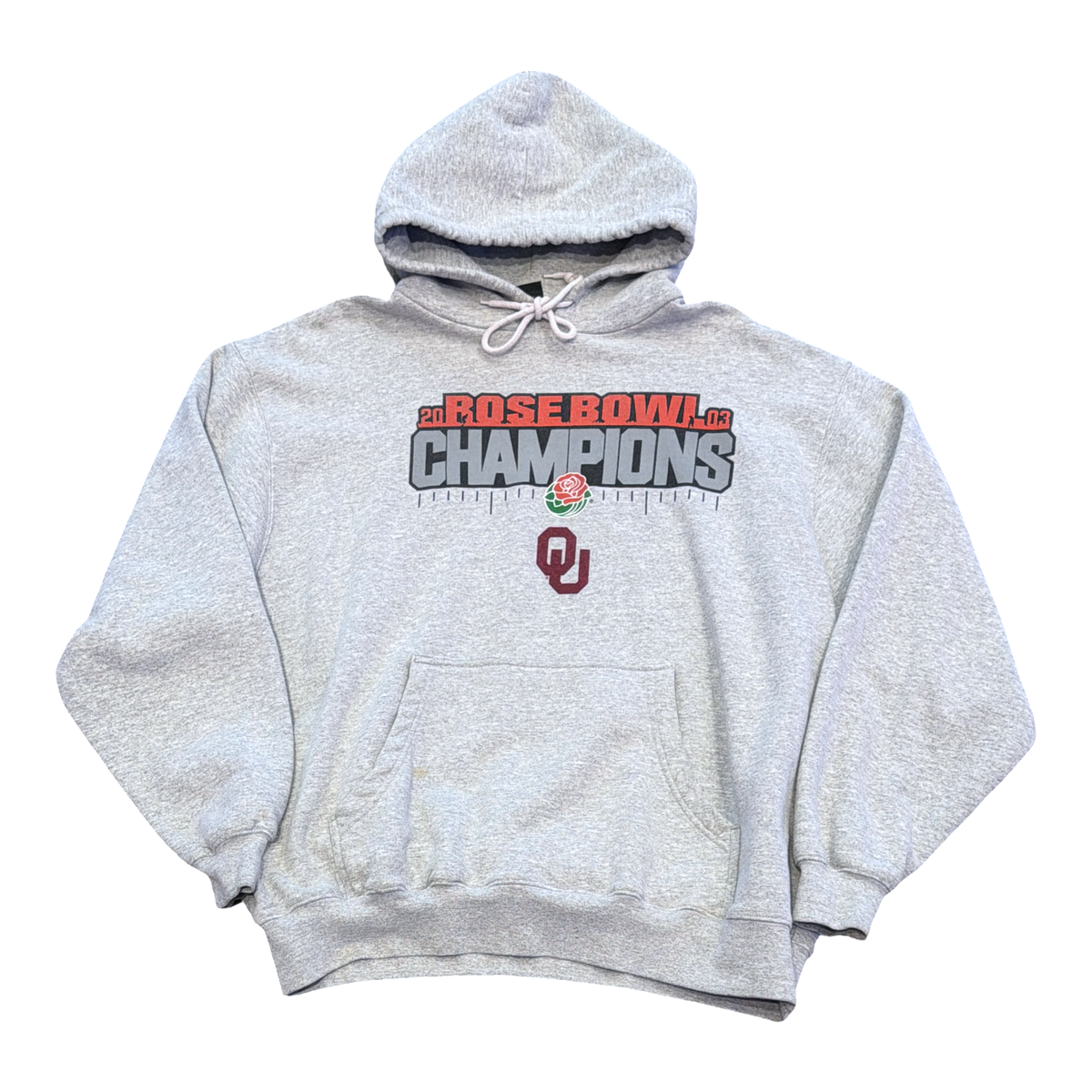 Vintage Nike Oklahoma Rose Bowl Champions 2003 Hoodie Grey