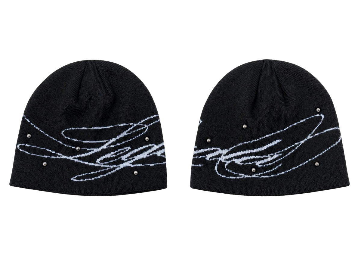 Le Gala Script Beanie Black