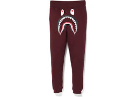 BAPE Shark Slim Sweat Pants Burgundy/Green