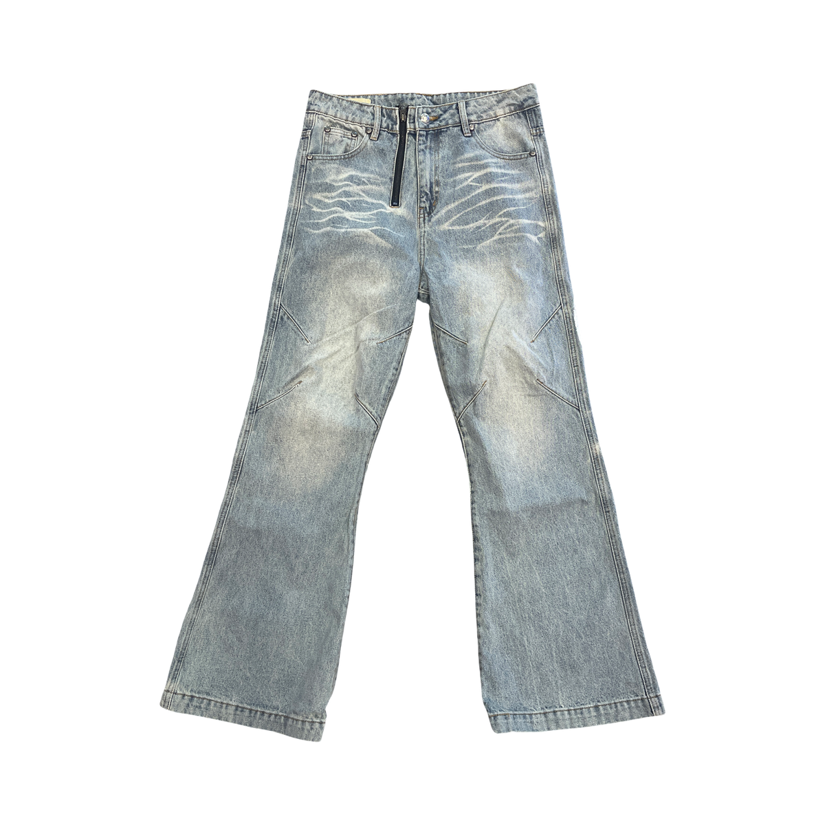 Bacykism FVR ADDICT FLARED WASHED PANTS (BLUE)