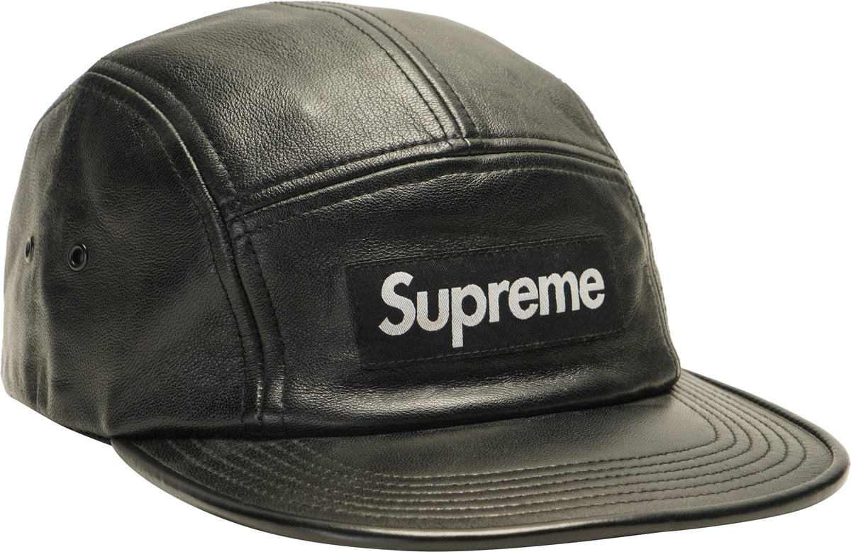 Supreme Leather Camp Cap Black