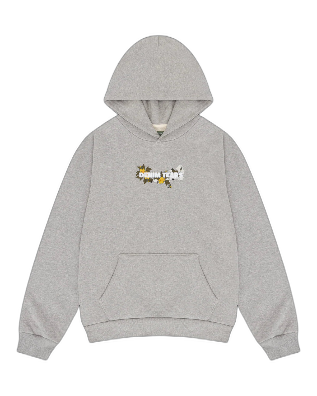 Denim Tears Embroidered Logo Hoodie in Grey
