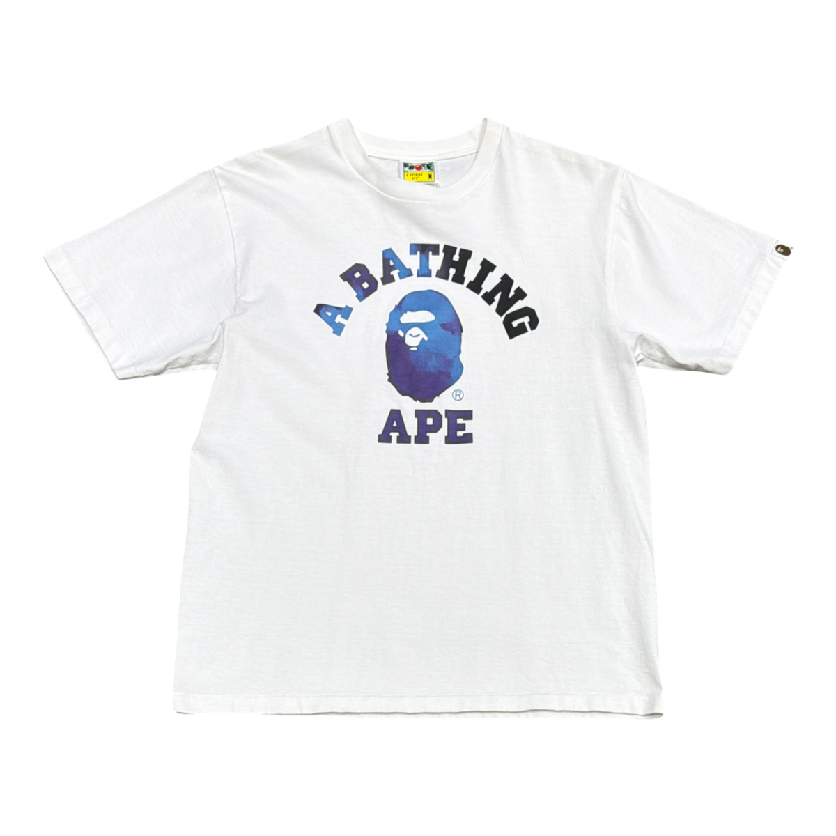 Bape Tye Dye College Logo Tee White