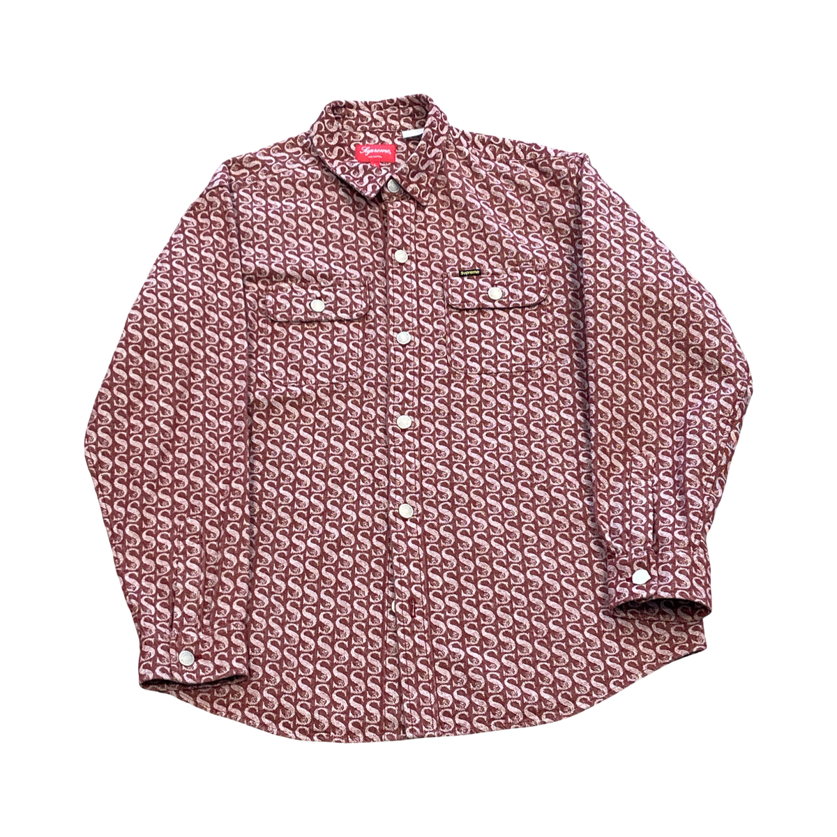 Supreme Multi Type Jacquard Denim Shirt Purple