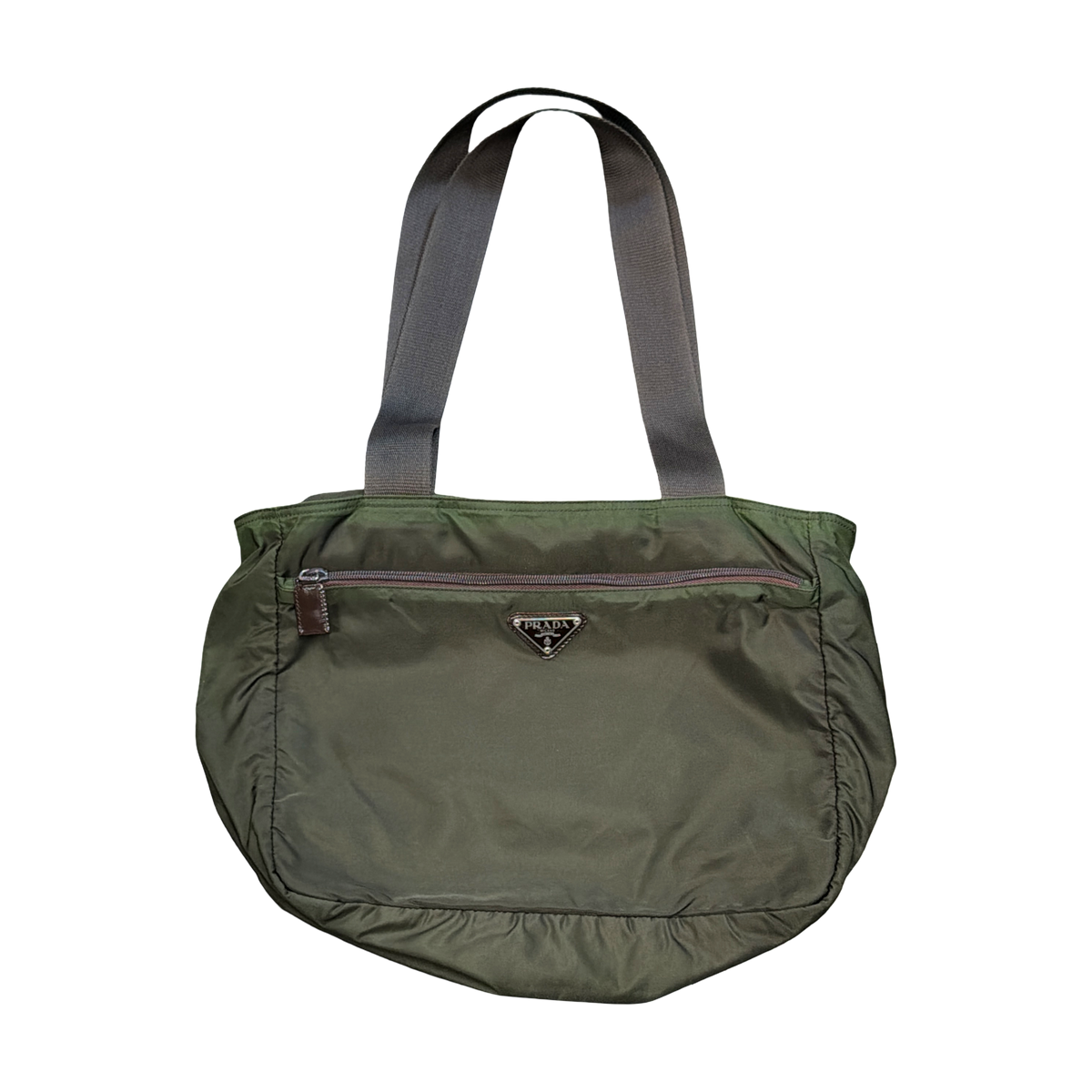 Prada Triangle Logo Nylon Tote Bag