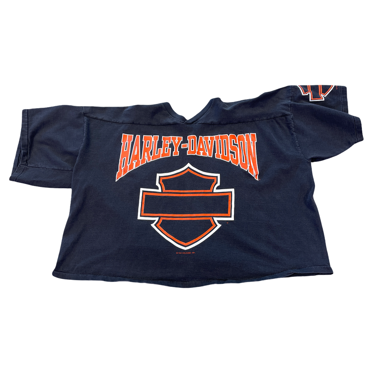 Vintage 1991 Harley Cropped Marion,IL Tee