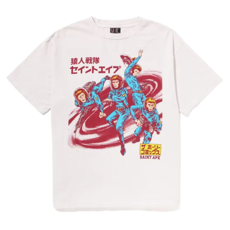 BAPE x Saint Mxxxxxx Squadron Tee Vintage White