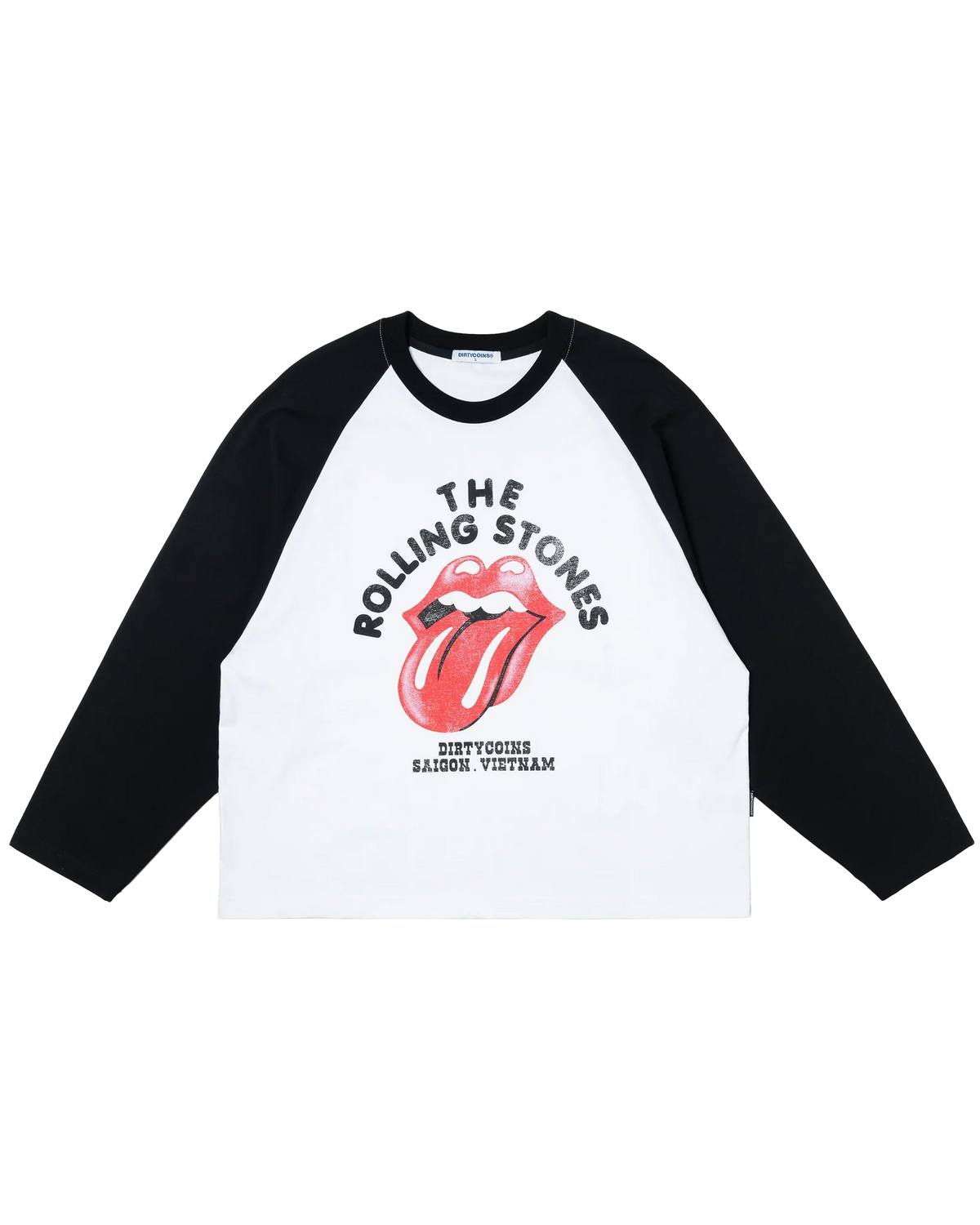 Dirty Coins x Rolling Stones Faded Print Raglan LS T-Shirt