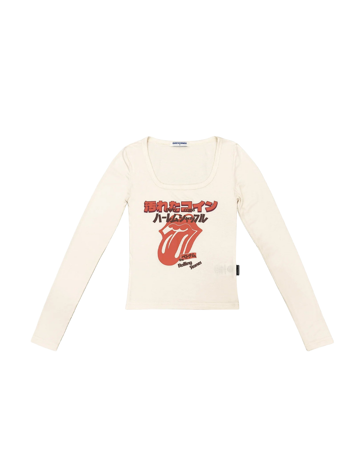 Dirty Coins xRolling Stones JP Inspired Fit LS Baby Tee Tan