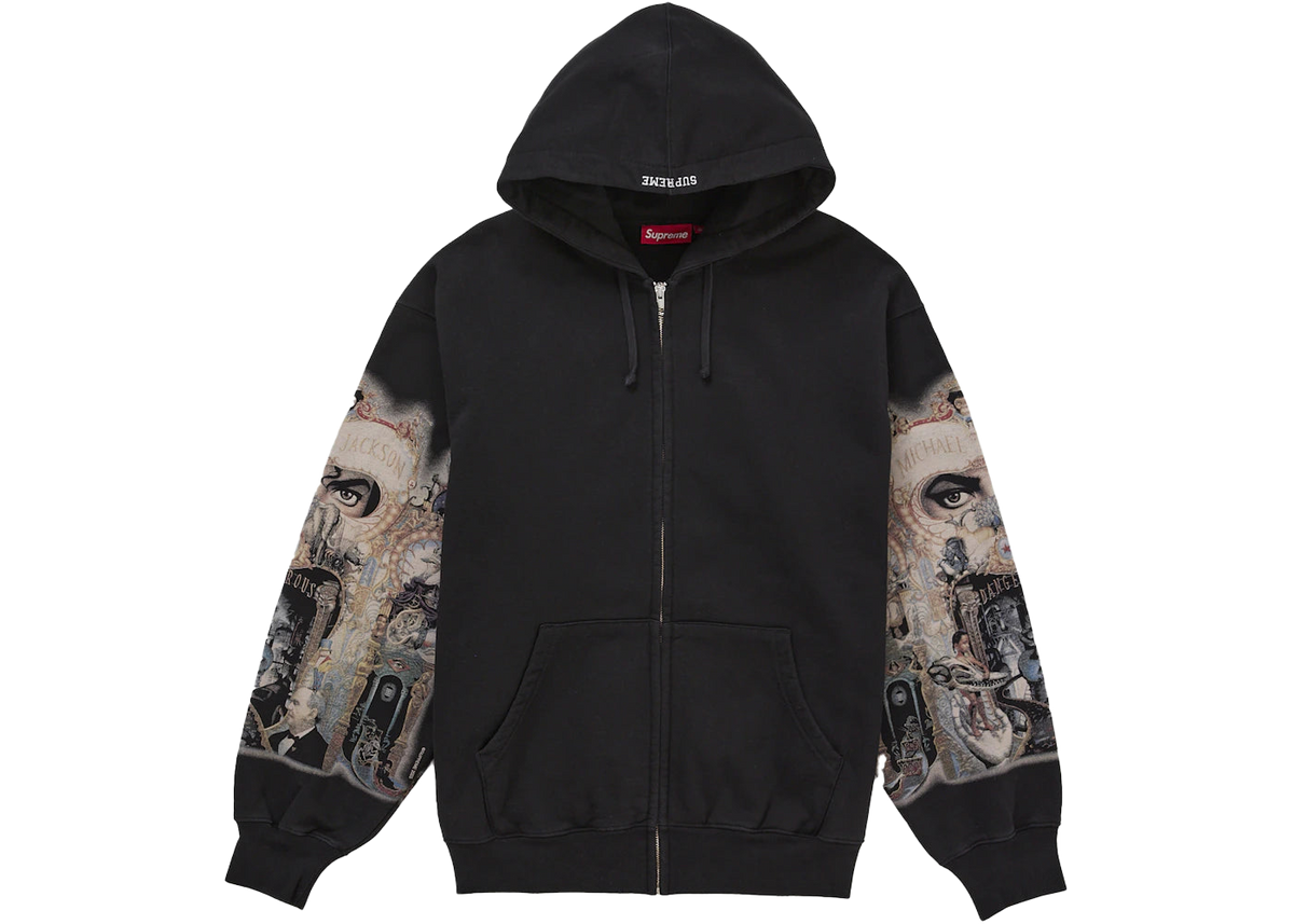 Supreme Michael Jackson Dangerous Zip Up Hooded Sweatshirt Black
