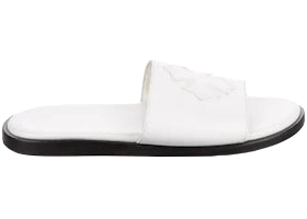 Chrome Hearts Leather Slides White
