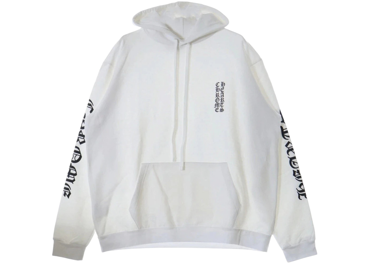 Chrome Hearts Vertical Logo Hoodie White