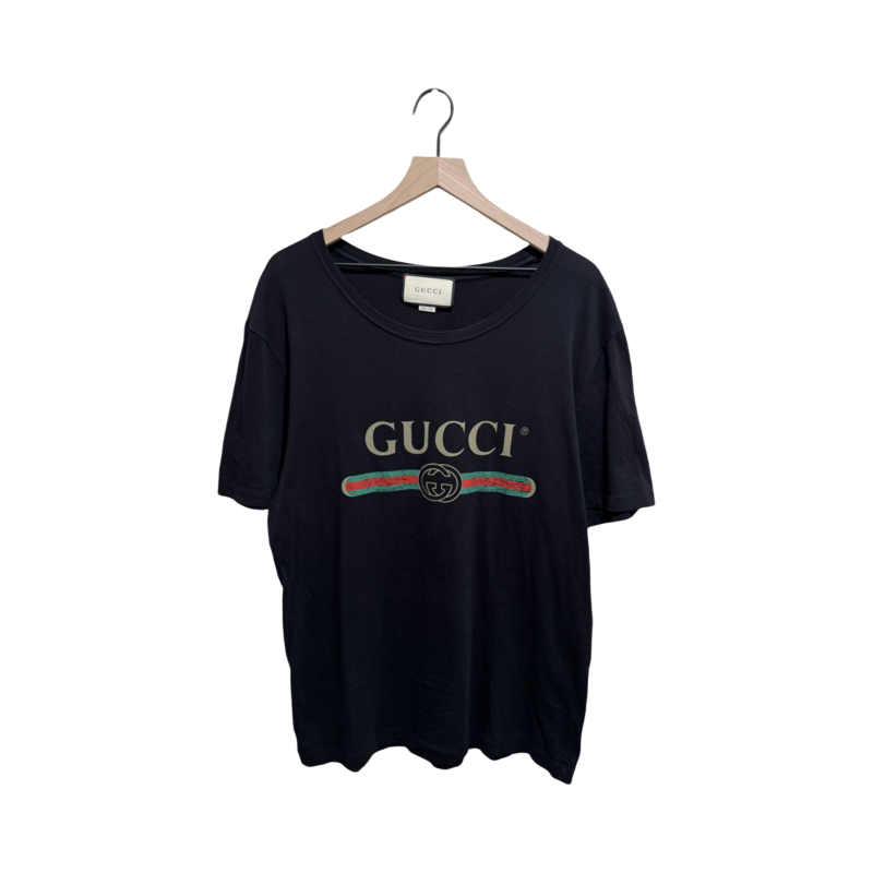 Gucci Oversize Washed T-Shirt With Gucci Logo - Black