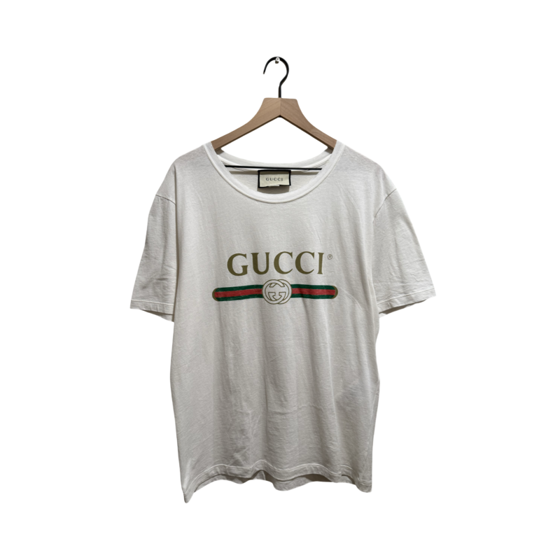 Gucci Oversize Washed T-Shirt With Gucci Logo - White