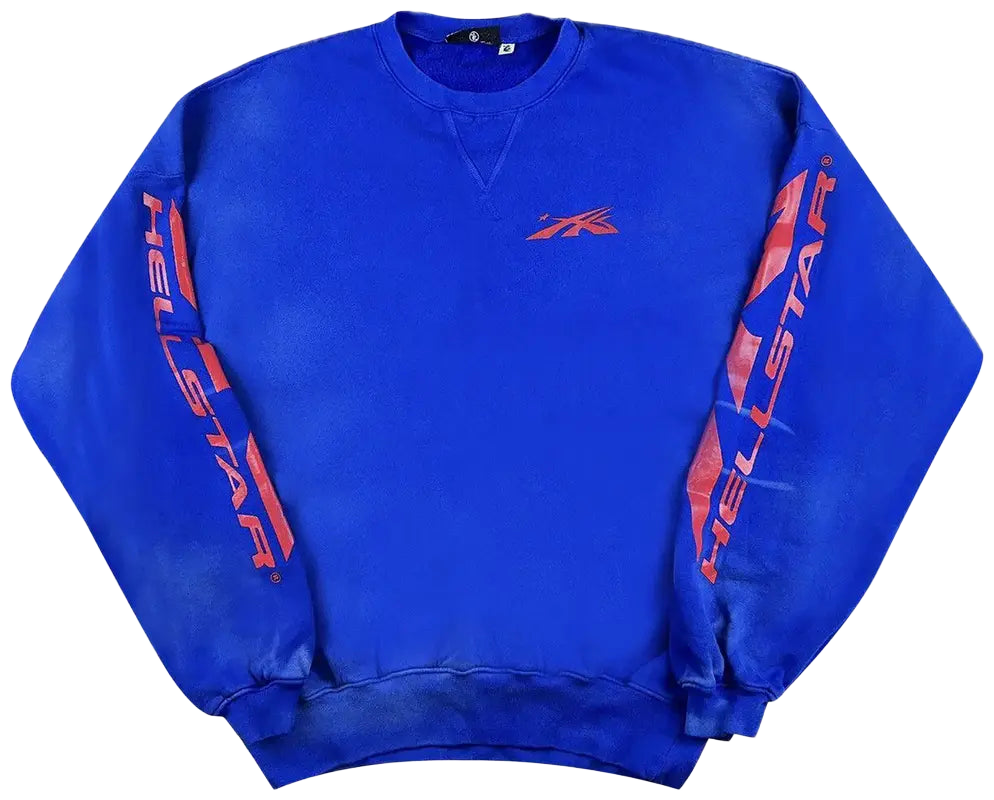Hellstar Sports Core Logo Crewneck Sweatshirt - Blue / XL