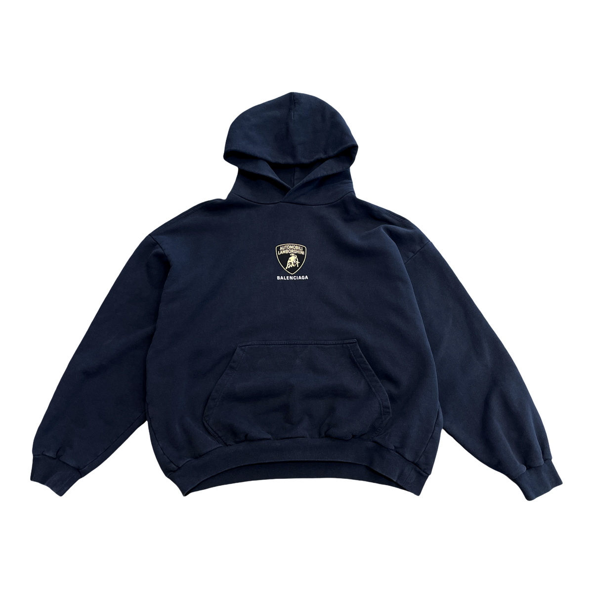 Balenciaga Automobil Lamborghini Medium Fit Hoodie Black Faded