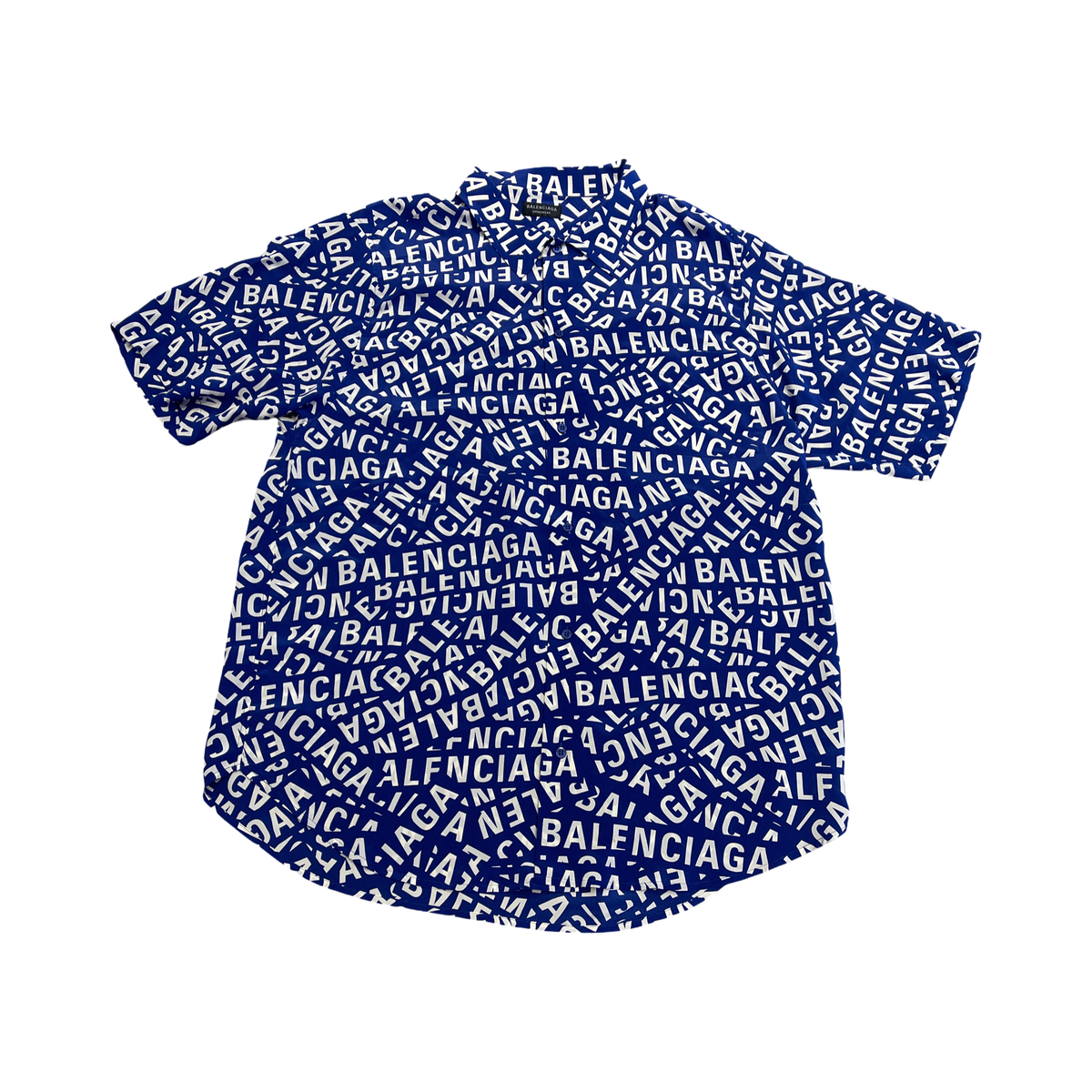 Balenciaga Tape Logo Blue Shirt