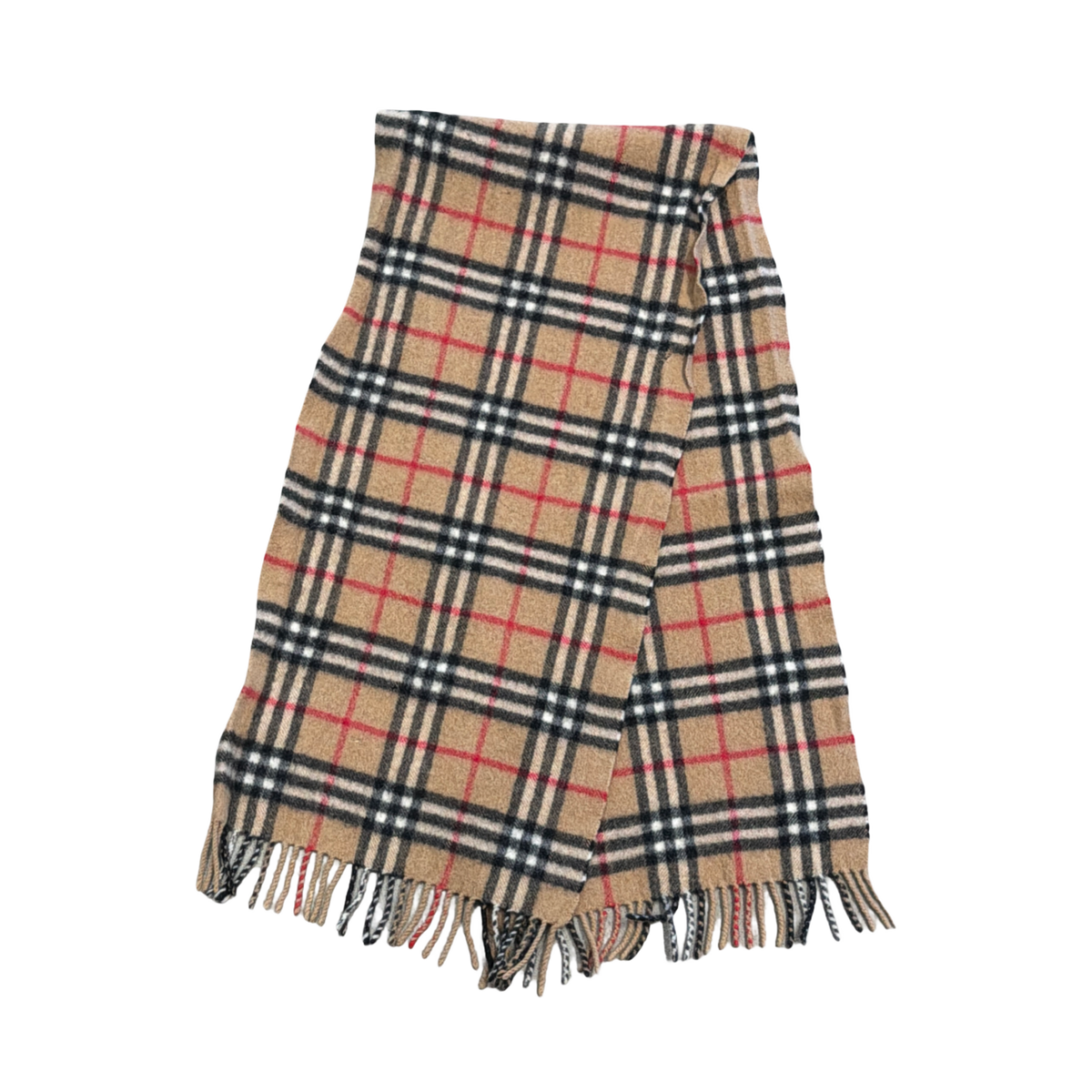 Burberry Tartan Vintage Scarf Camel
