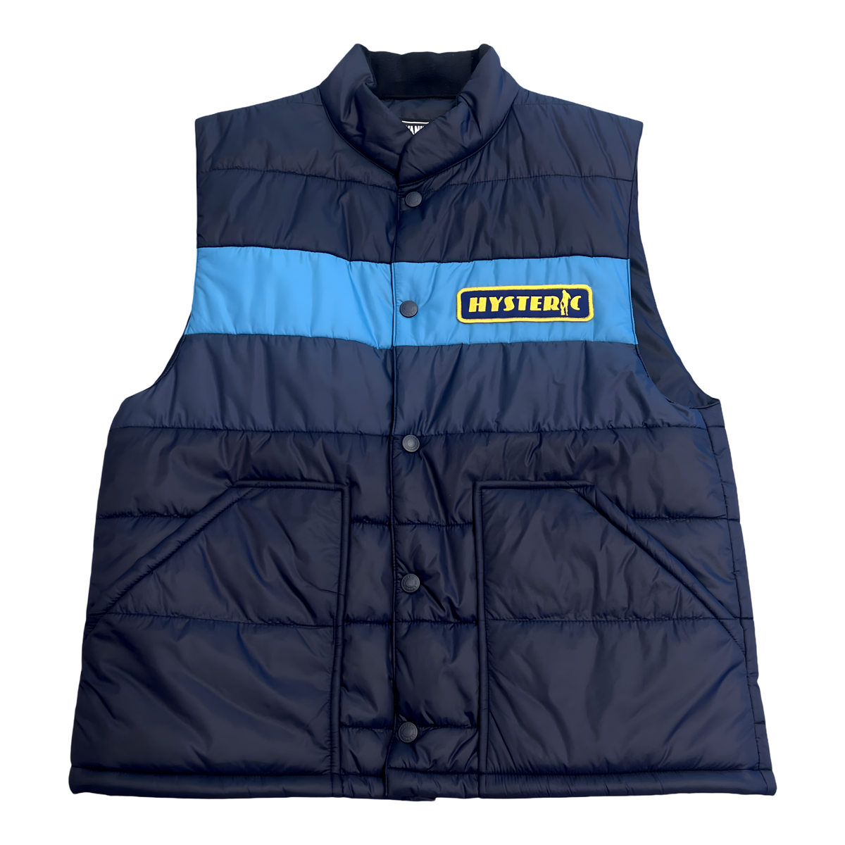 Hysteric Goodyear Badge Logo Vest Blue Black