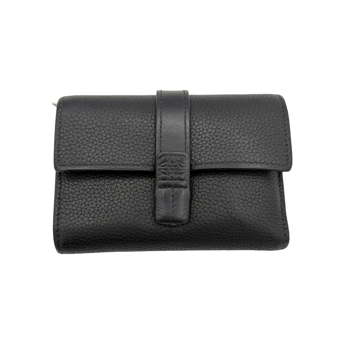 Loewe Black Grained Calfskin Leather Small Vertical Wallet