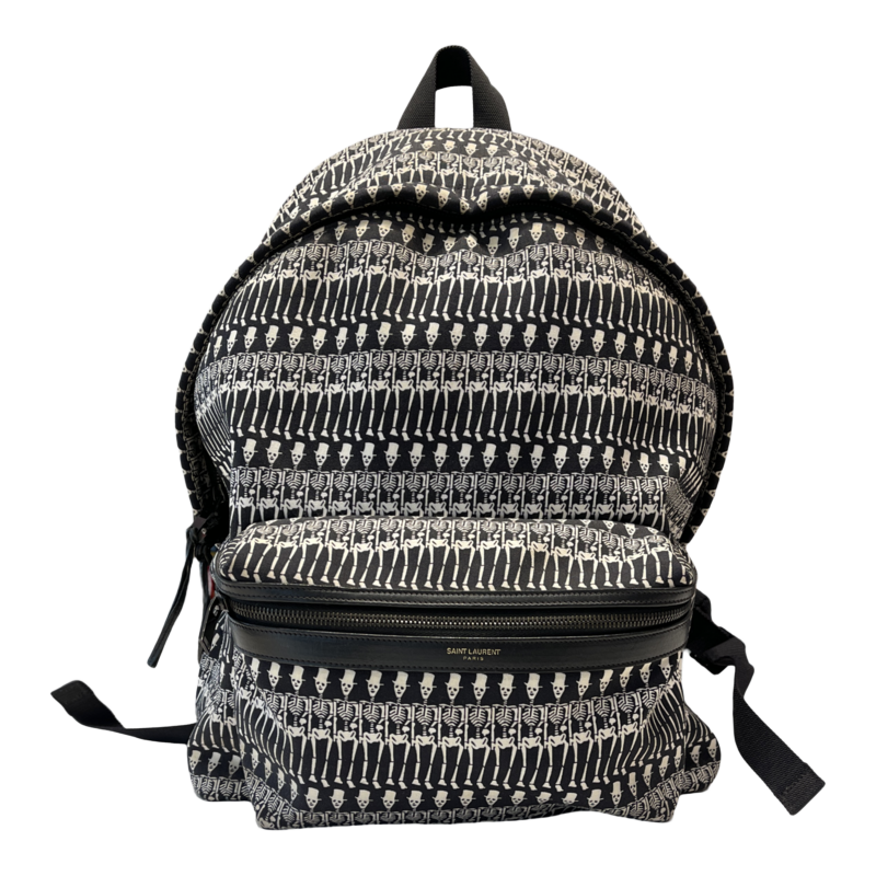 Saint Laurent FW16 Skeleton Skull Canvas Leather Backpack