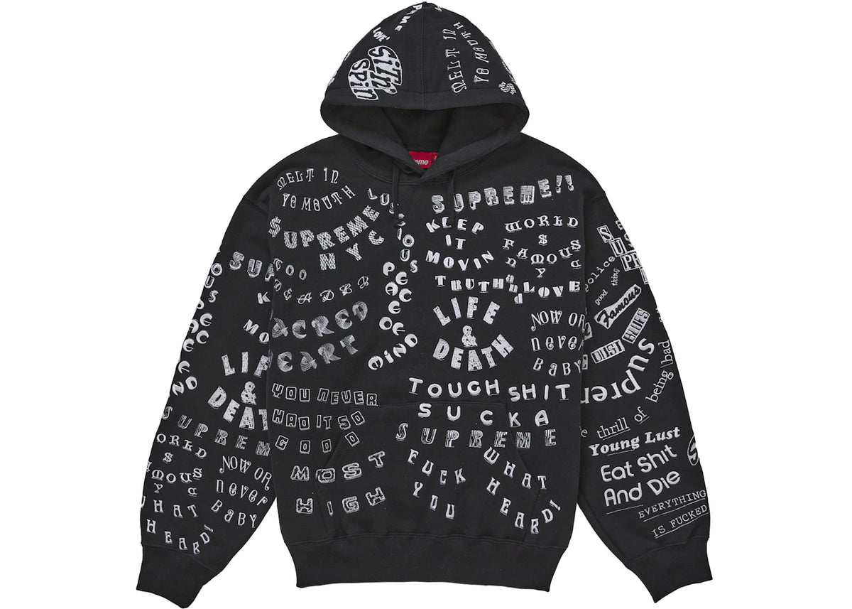 Supreme Too Deadly Hooded Sweatshirt Black