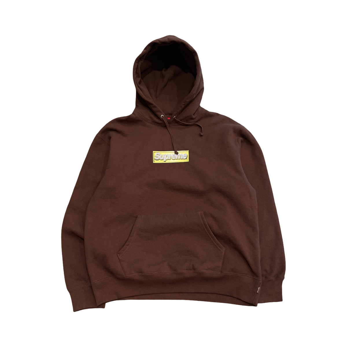 Supreme Bling Box Logo Hooded Sweatshirt Dark Brown