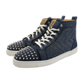 Christian Louboutin Denim Fabric Lou Degra Spiked High