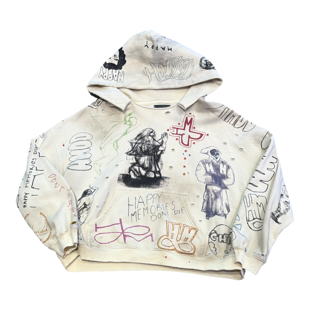 HMDD Biege Sketch Hoodie