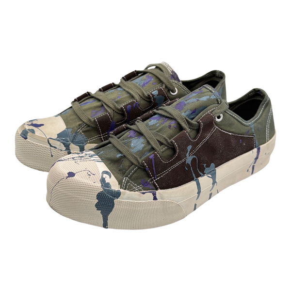 Needles Asymmetric Ghillie Sneaker Paint Olive
