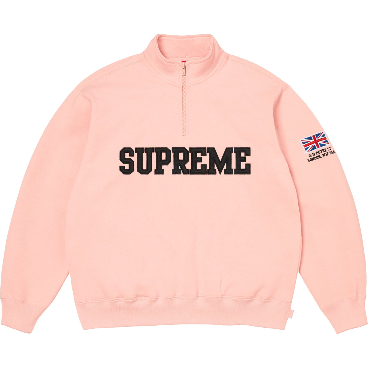 Supreme Shop Flag Half Zip Pullover Pink