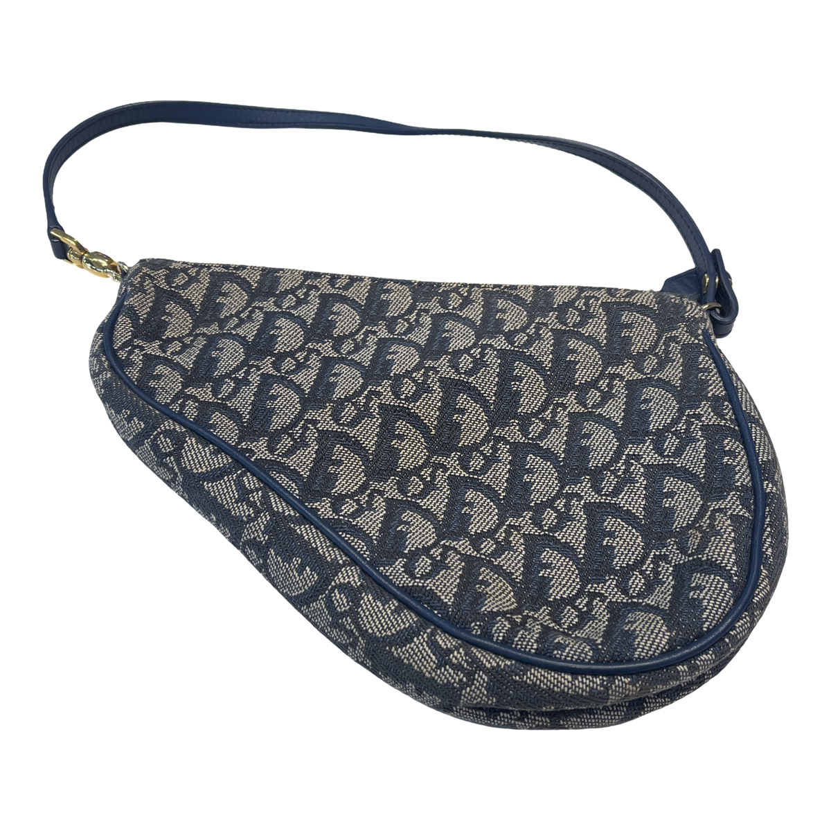 Christian Dior Saddle Pouch Blue Oblique