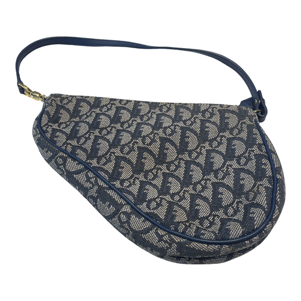 Christian Dior Saddle Pouch Blue Oblique