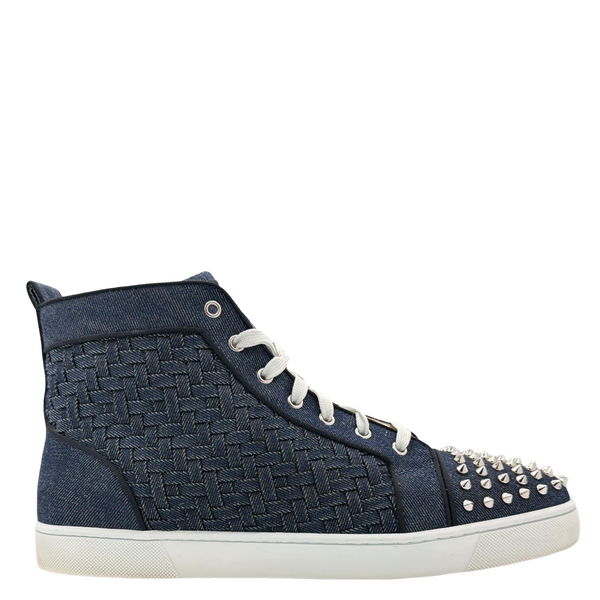 Christian Louboutin Denim Fabric Lou Degra Spiked High
