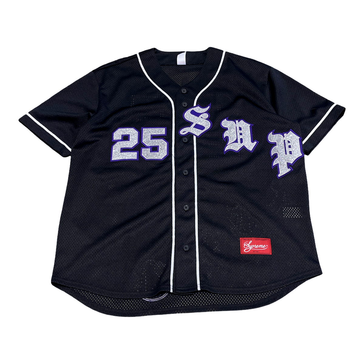 Supreme Old English Baseball Jersey Black