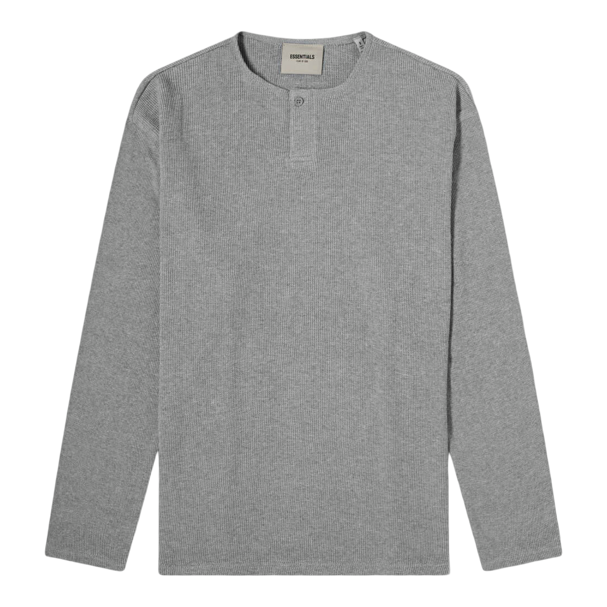 Fear of God Essentials Thermal Henley Long Sleeve Grey Flannel