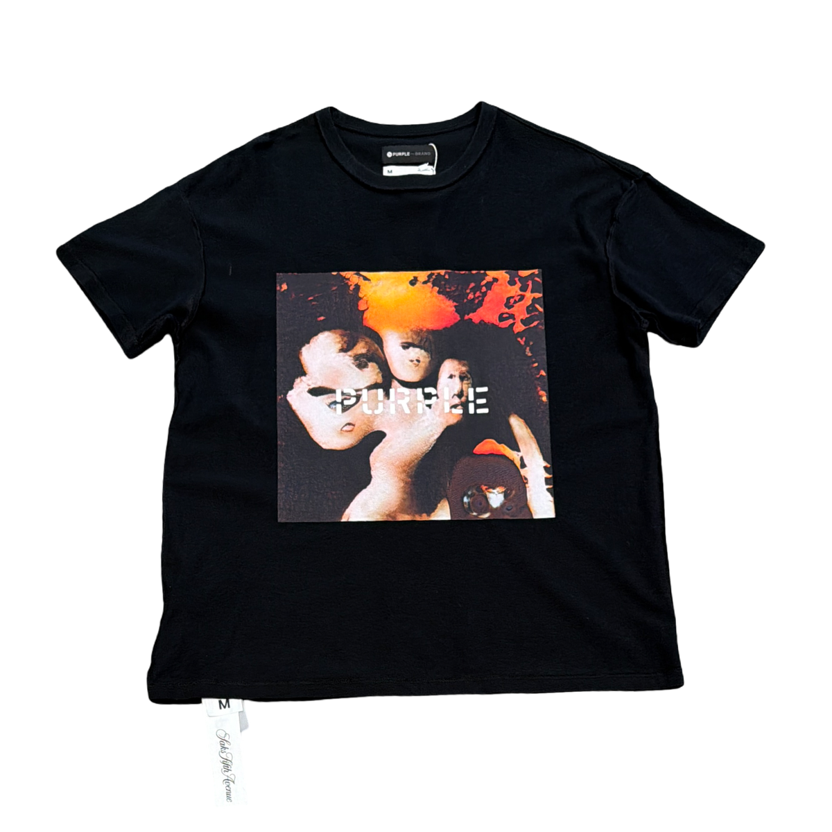 Purple Brand Square Graphic Black Tee