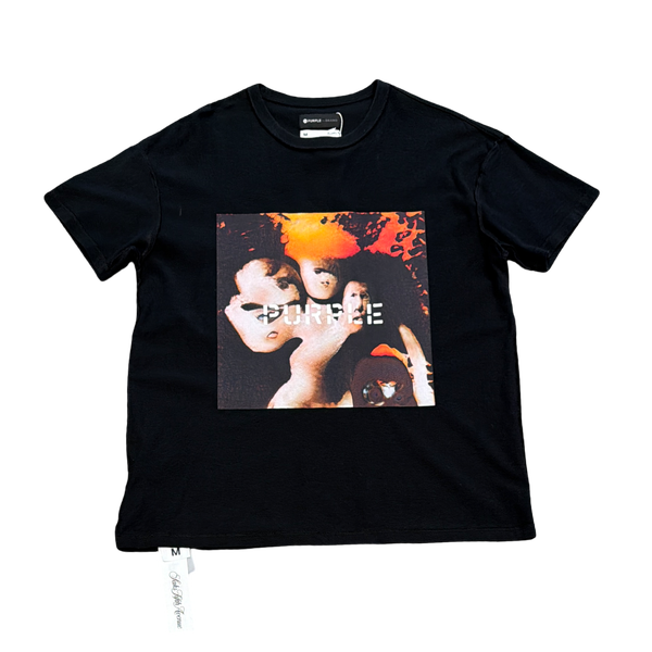 Purple Brand Square Graphic Black Tee
