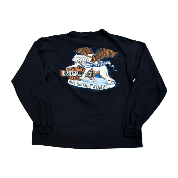 Vintage 1989 Harley Davidson Alaska Longsleeve Black