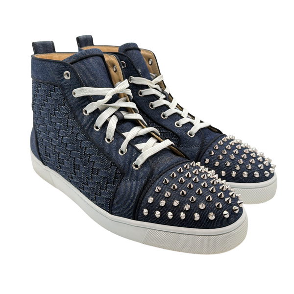 Christian Louboutin Denim Fabric Lou Degra Spiked High