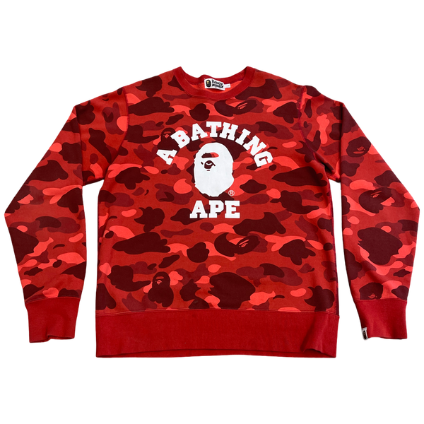 BAPE Color Camo College Crewneck Red
