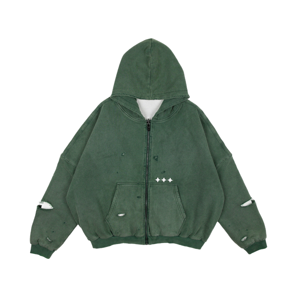 Commons Reversible Thermal Zip Up Faded Green/White