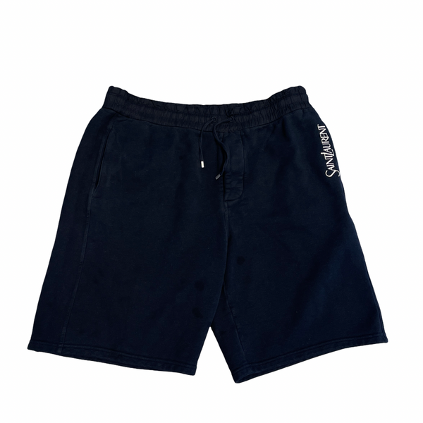Saint Laurent Logo Embroidered Sweat Shorts