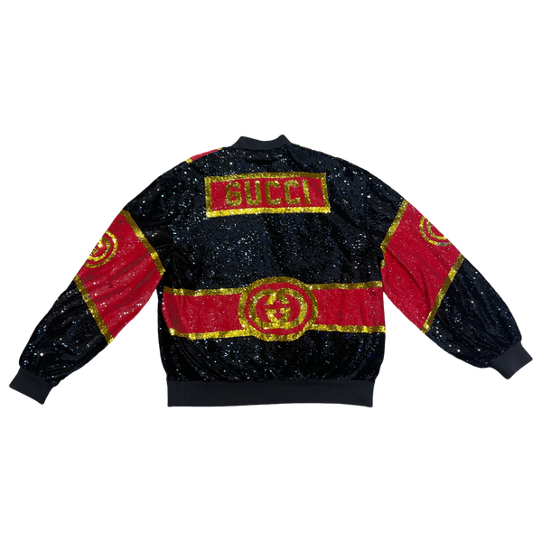 Gucci Dapper Dan Sequin Motif Bomber Jacket