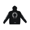 Chrome Hearts Horseshoe Floral Cross Sleeve Zip Up Hoodie